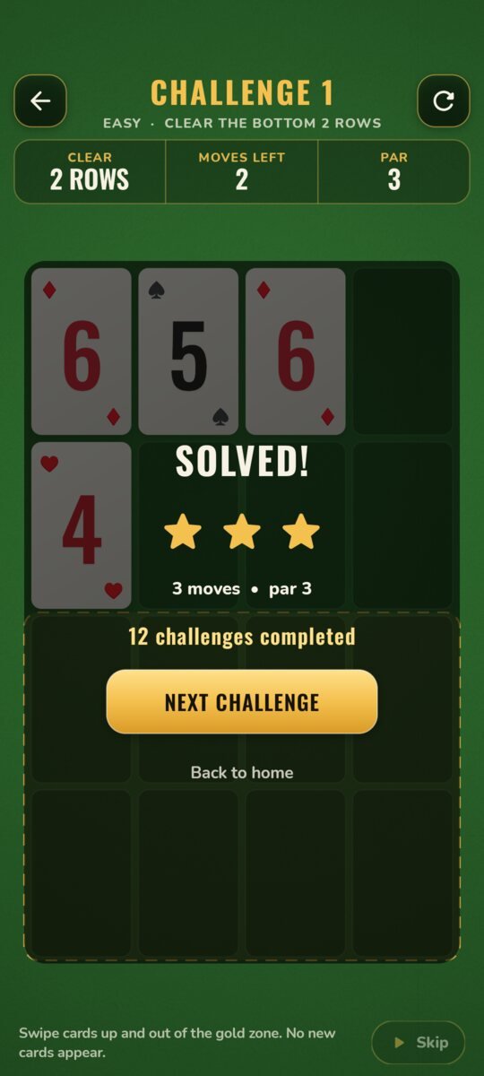 A solved challenge with three stars